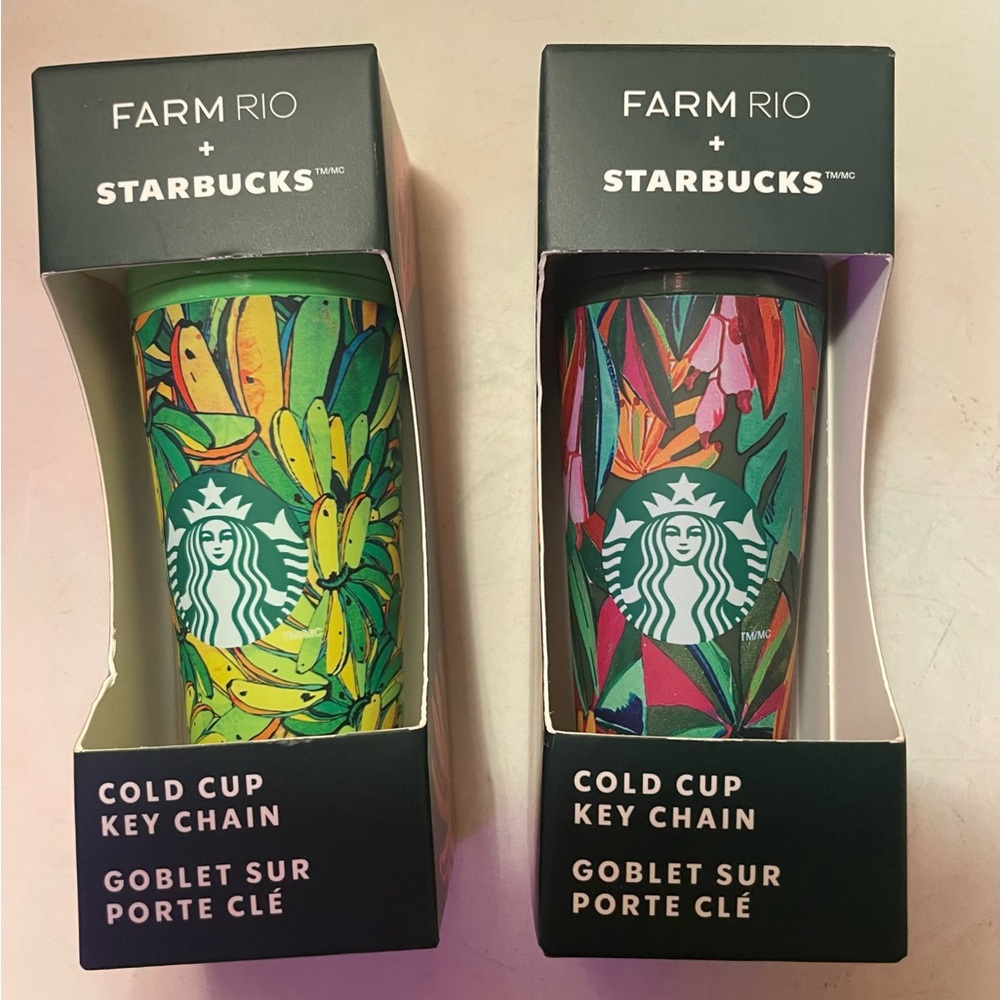 Starbucks Farm Rio Cold Cup Key Chain Set 2pc BNIB (soon to retire)